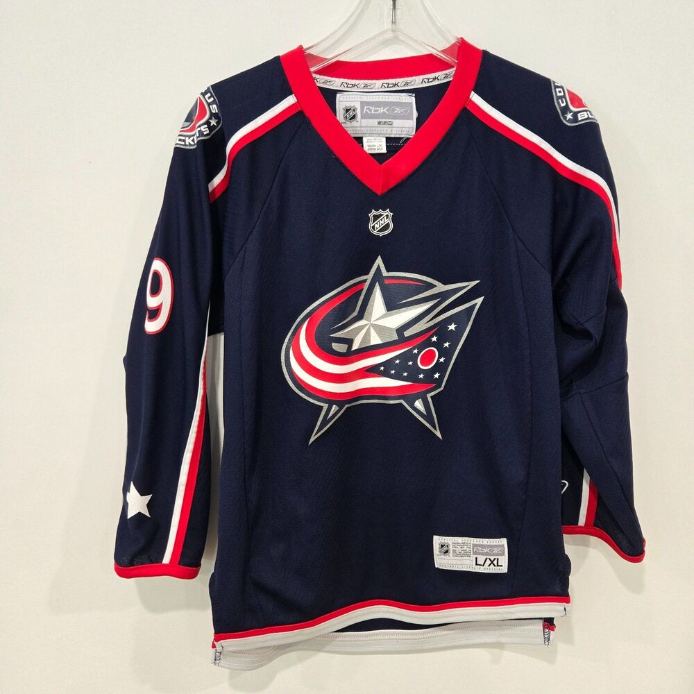 Columbus Blue Jackets Jersey Reebok #9 VYBORNY Youth L/XL Navy NHL Hockey EUC‎